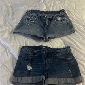 2 Old Navy Blue Boyfriend Jean Shorts size 2